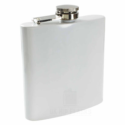 White 6oz Hip Flask