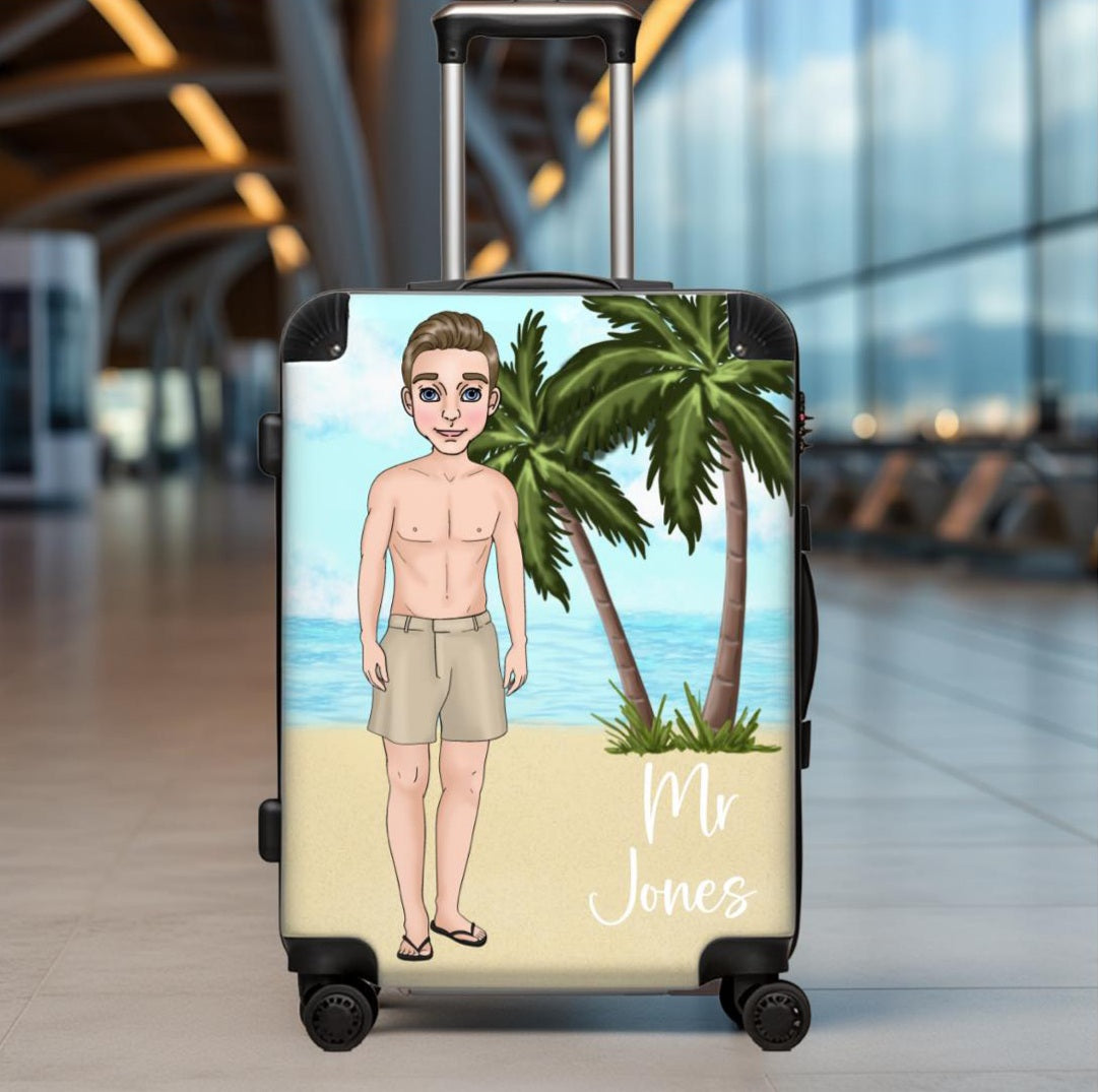 Mens Beach Suitcase Cover