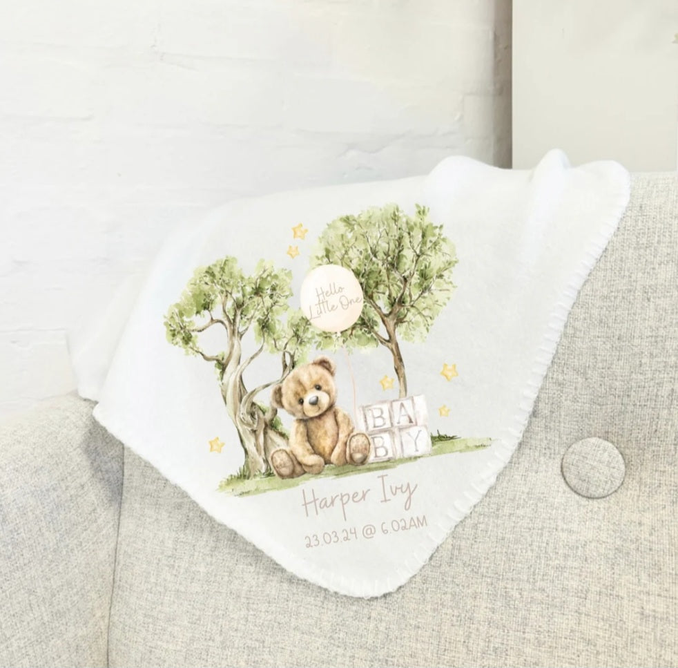 Hello Little One Bear Blanket