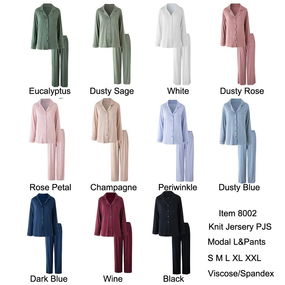 Shirt & Trousers PJ's - Modal Printed Adults (11 Colours)