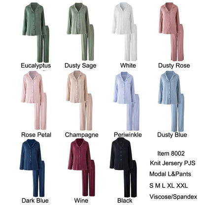 Shirt & Trousers PJ's - Modal Printed Adults (11 Colours)