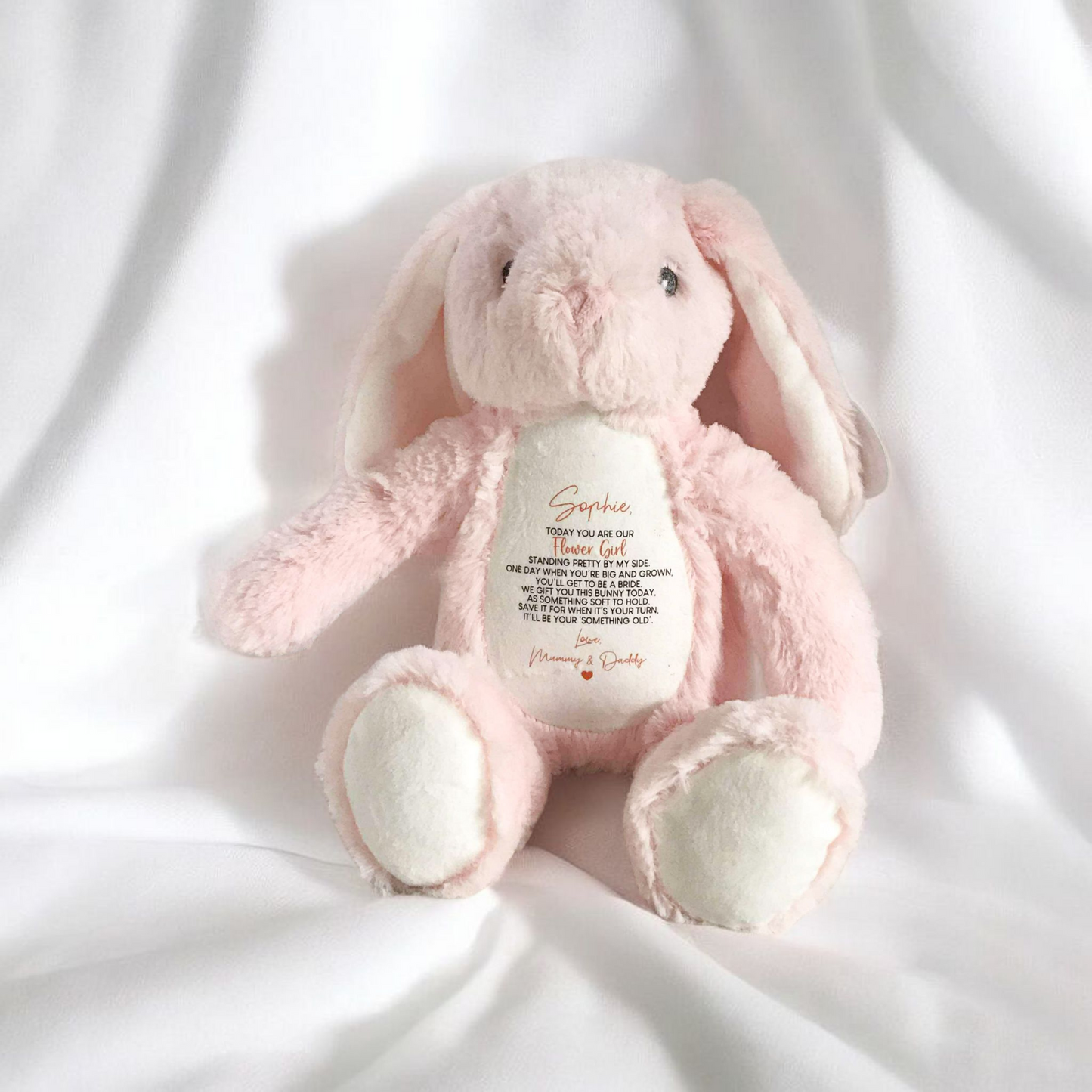 Printed Teddy - Flower Girl Bunny (4 Colours)