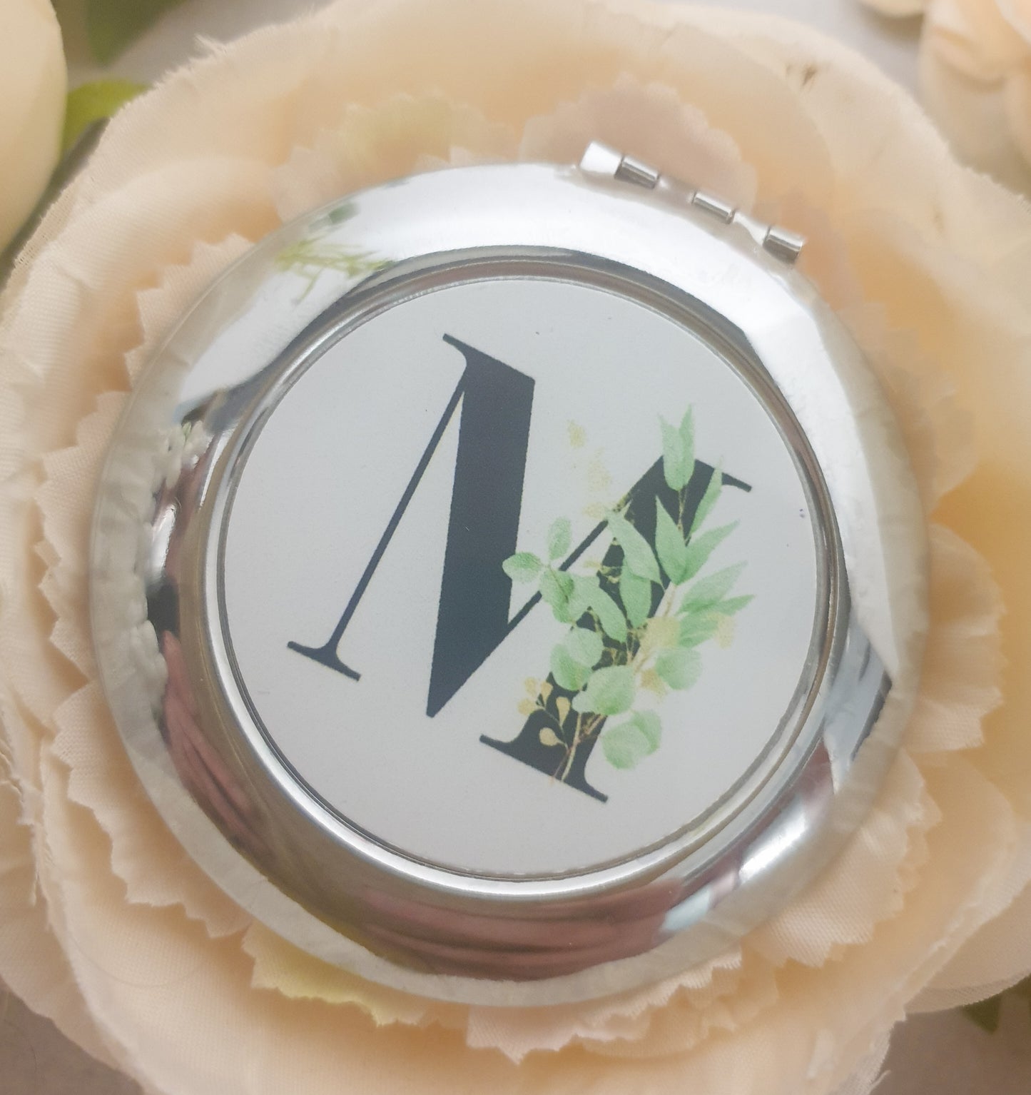 Floral Initial Compact Mirror (2 Colours)