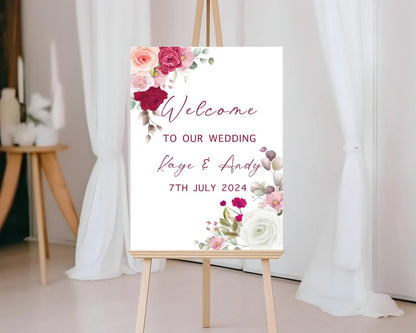 A2 Welcome Wedding Sign (Various Designs)