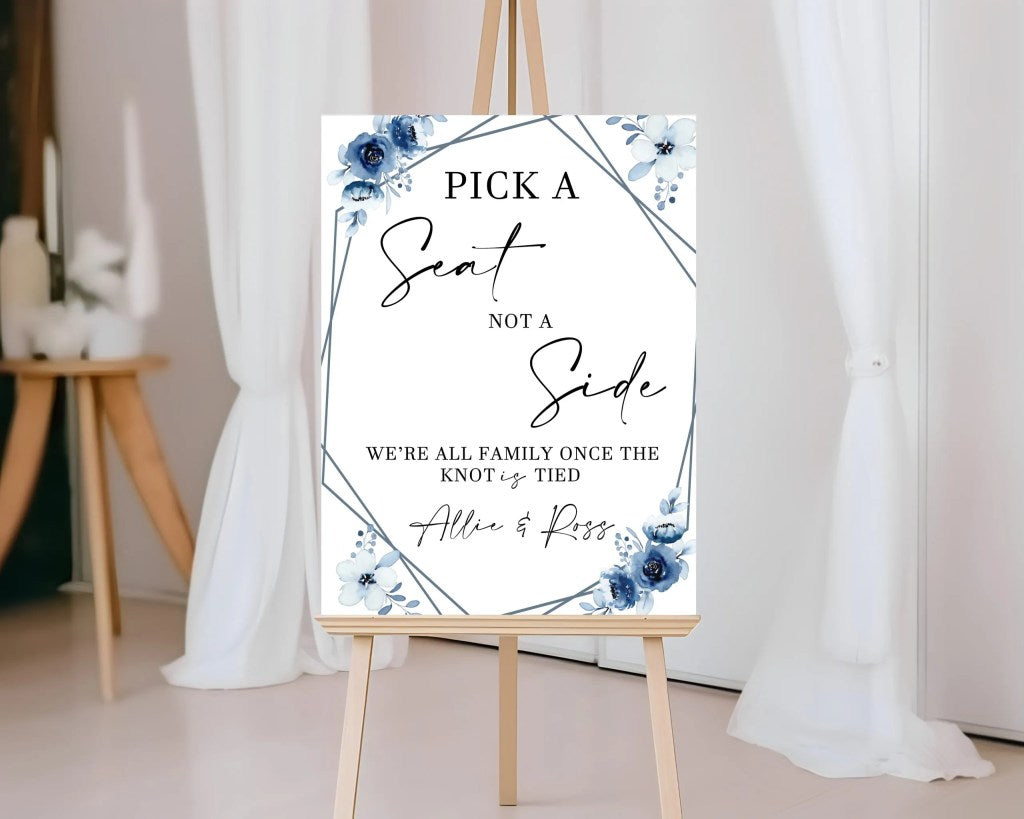 A3 Pick a Seat Wedding Sign (Various Designs)