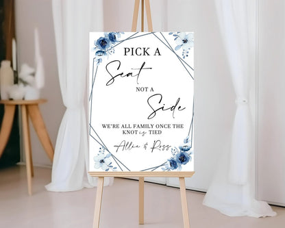 A3 Pick a Seat Wedding Sign (Various Designs)