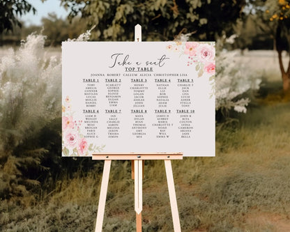 A2 Wedding Seating Plan - Landscape (Various Designs)