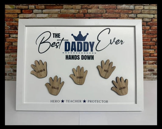 A4 Best Daddy Hands Print & Frame