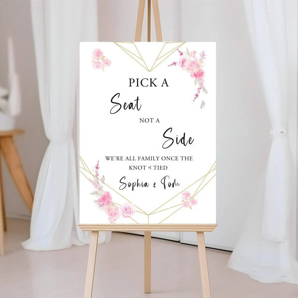 A2 Pick a Seat Wedding Sign (Various Designs)