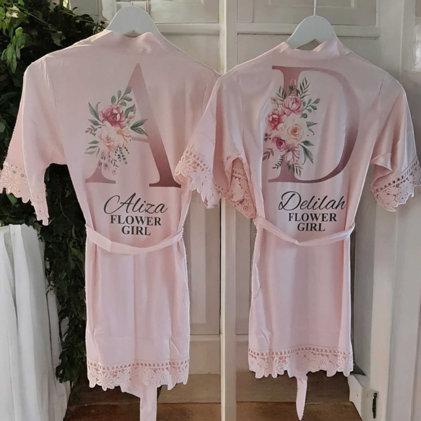 Lace Edge Robe - Satin Printed Kids (21 Colours)