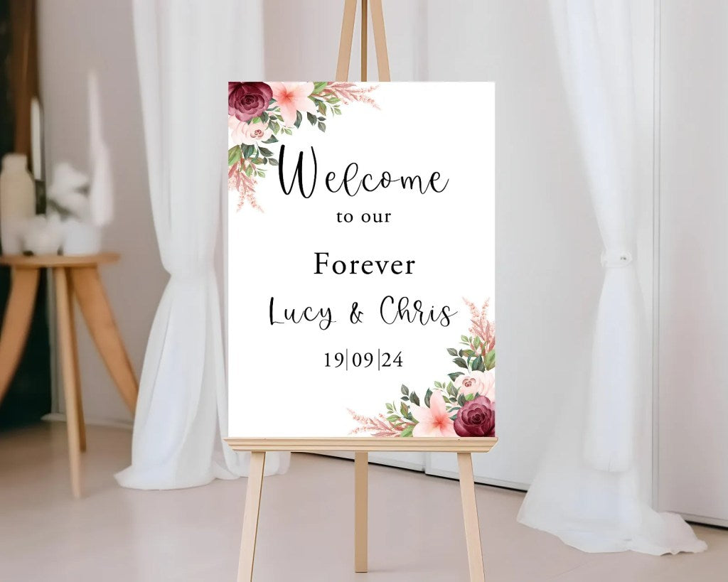 A2 Welcome Wedding Sign (Various Designs)