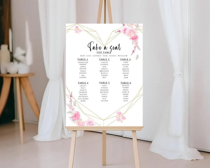 A2 Wedding Seating Plan - Portrait (Various Designs)