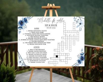 Wedding Crossword Sip & Solve Board