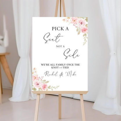 A2 Pick a Seat Wedding Sign (Various Designs)