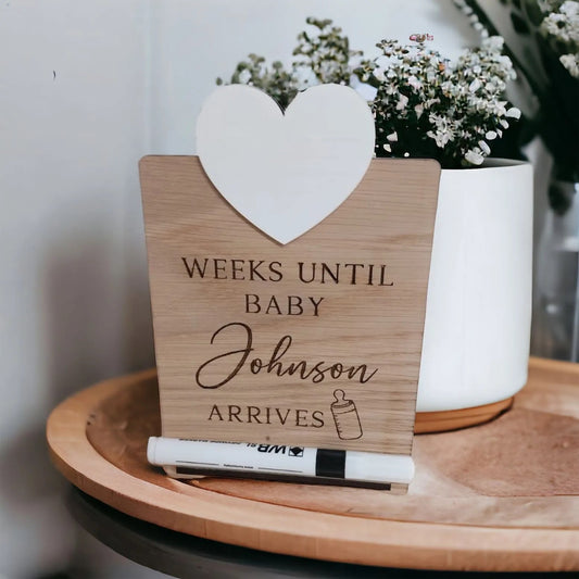 Wooden Baby Countdown Board & Pen