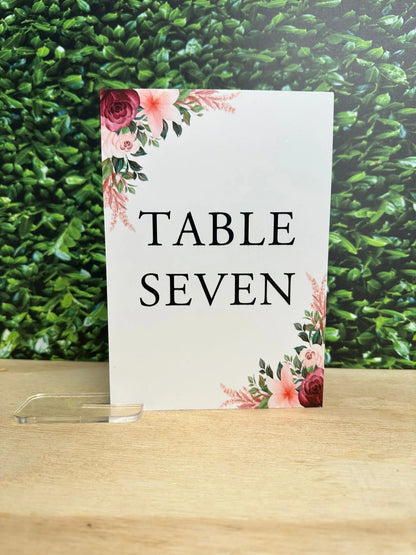 Table Numbers (Various Designs)