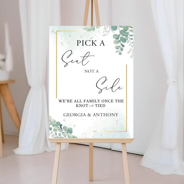 A3 Pick a Seat Wedding Sign (Various Designs)