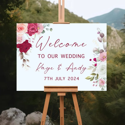 A2 Welcome Wedding Sign (Various Designs)