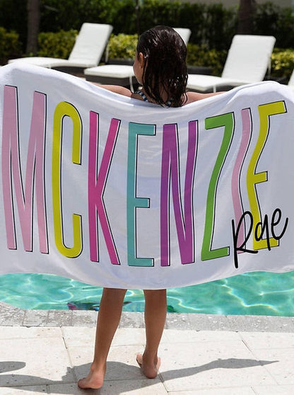 Modern Name Beach Towel