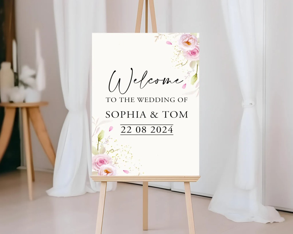 A2 Welcome Wedding Sign (Various Designs)