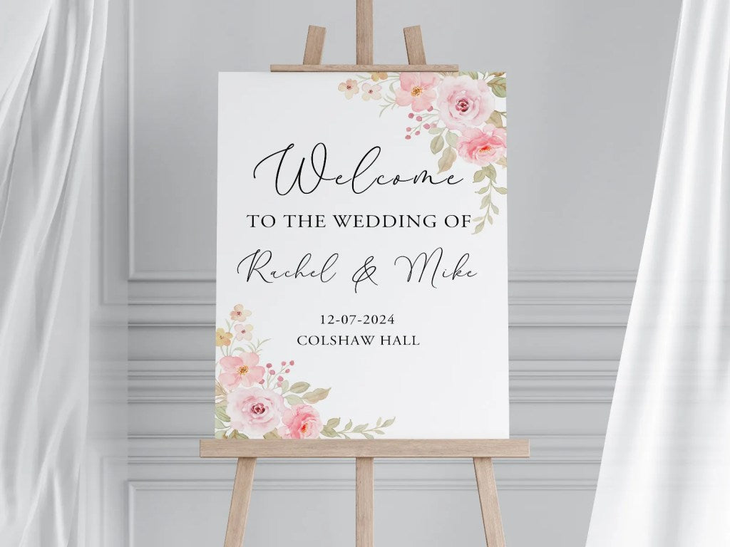 A2 Welcome Wedding Sign (Various Designs)