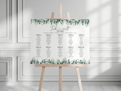 A2 Wedding Seating Plan - Landscape (Various Designs)