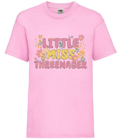 Little Miss Threenager Tee