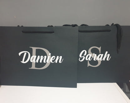 Large Black Gift Bag with Rope Handles