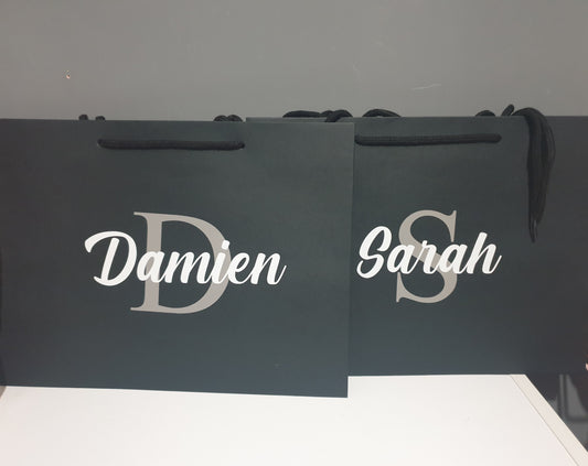 Large Black Gift Bag with Rope Handles