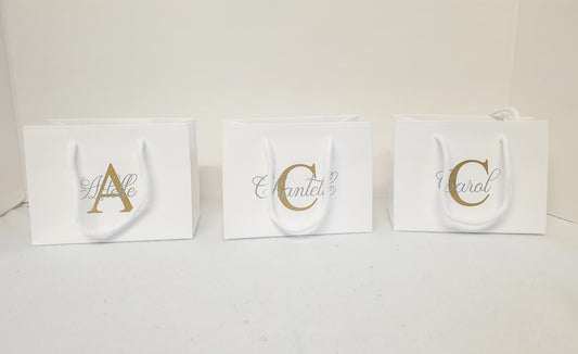 Small White Gift Bag with Rope Handles